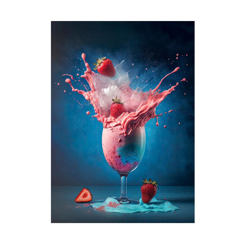 Abstract Colorful Cocktail Exploration Rendered Posters Prints Bar Painting Wall Art Pictures for Restaurant Drinking Room Decor