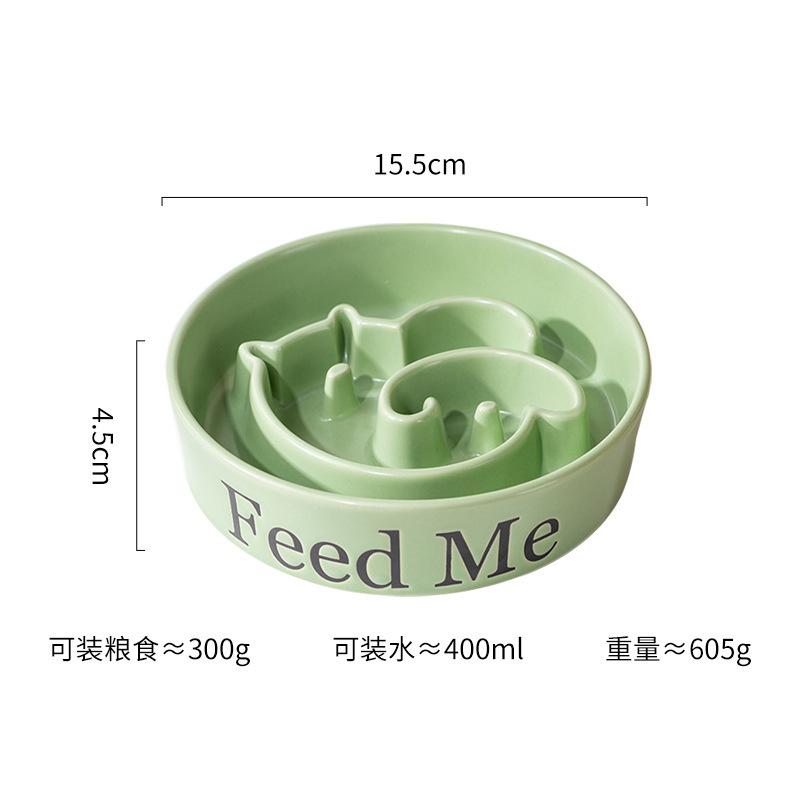 Bol en céramique pour chiens à alimentation lente, grand bol surélevé pour chiens moyens et grands, bol à alimentation lente à pied haut, gamelle pour animaux de compagnie.