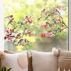Flower Birds Stickers Window Decor Vinyl Art Spring Flowers Glass Wall Decal for Home Bathroom Kids Room Decoration