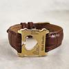 MOI Studio Gold Bread Clip Watch Leather Bracelet