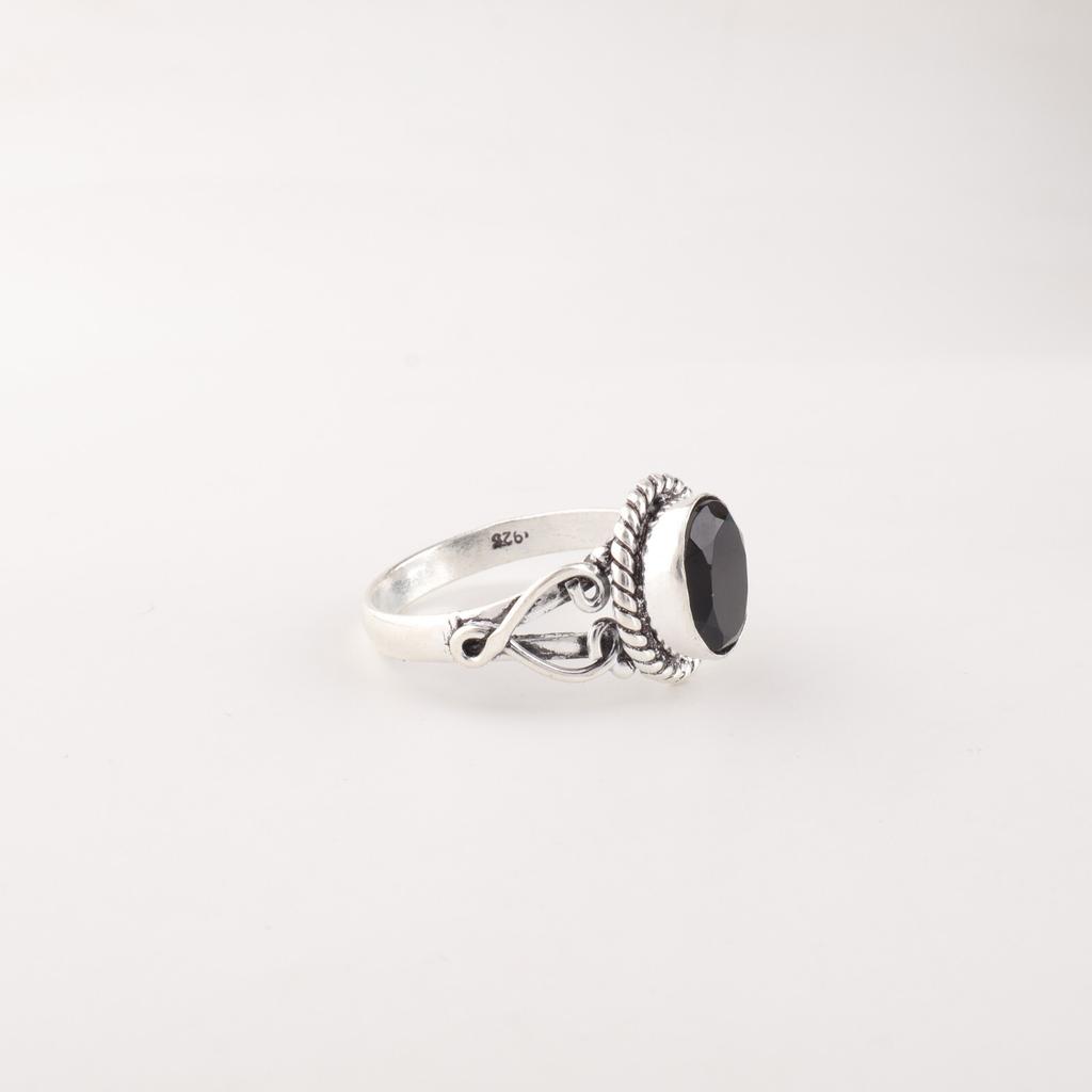 Black Onyx Gemstone 925 Sterling Silver Jewelry Handmade Ring For Wedding Gift RR-8-15