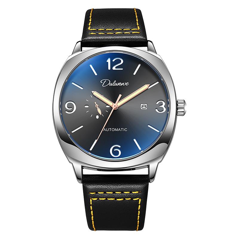 Men's Watches Classic Original Automatic Mechanical Watch for Man Leather Strap Mineral Glass Waterproof Luminous Date