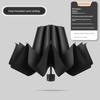 Rain or Shine Automatic Folding Umbrella, Large Windproof Umbrella with Black Coating for Sun Protection, Fully 24 Ribs