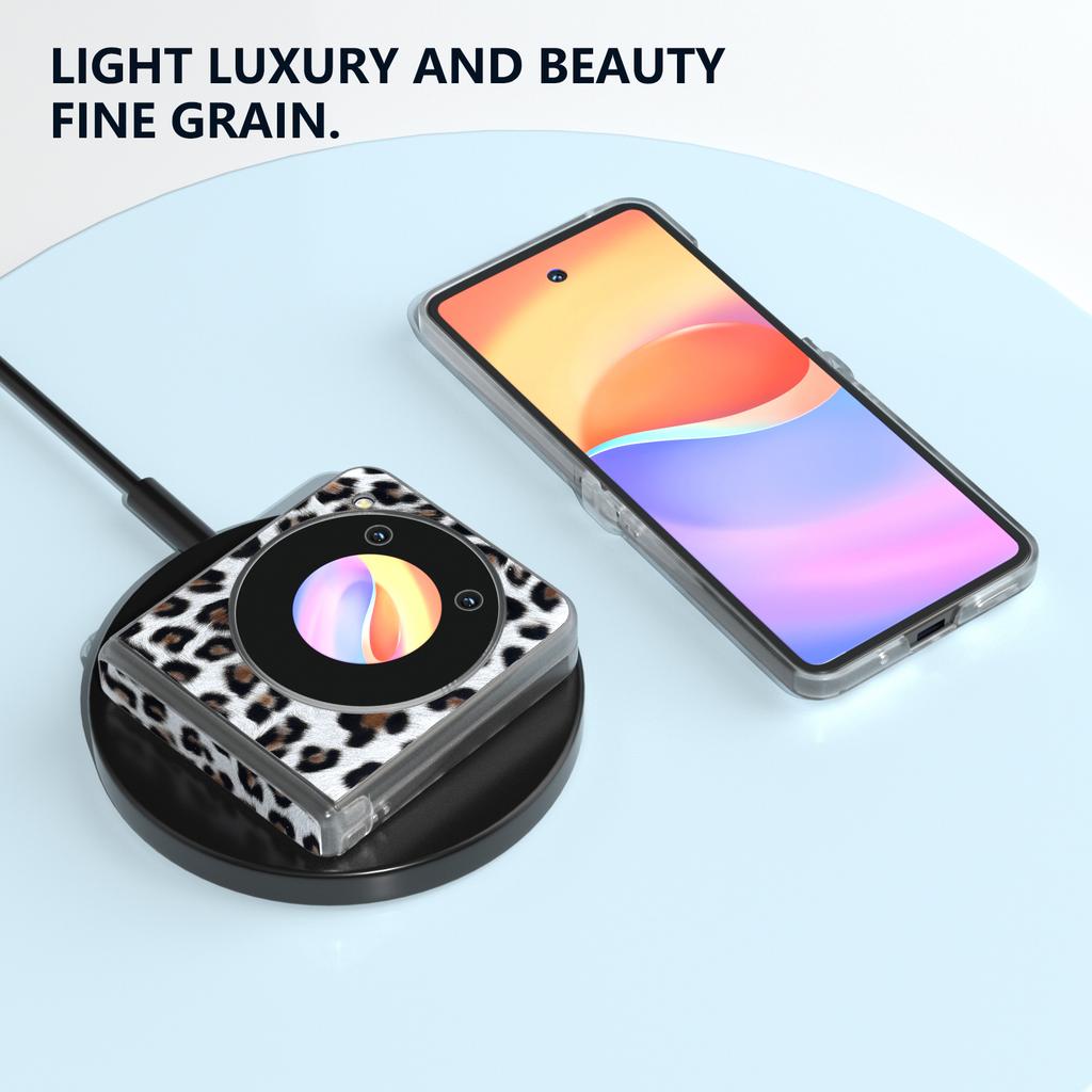 ABEEL For ZTE Libero Flip/nubia Flip 5G Case Clear Matte Edge Leather Leopard Print Texture Phone Cover
