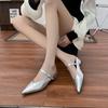 Platform shoes women's summer 2025 small platform heightening single shoes women's outer wear advanced sense half-drag Muller shoes are versatile