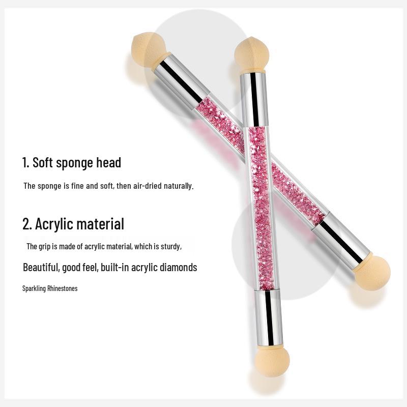 Nail Art Double-Ended Sponge & Dotting Tool for Gradient and Blending