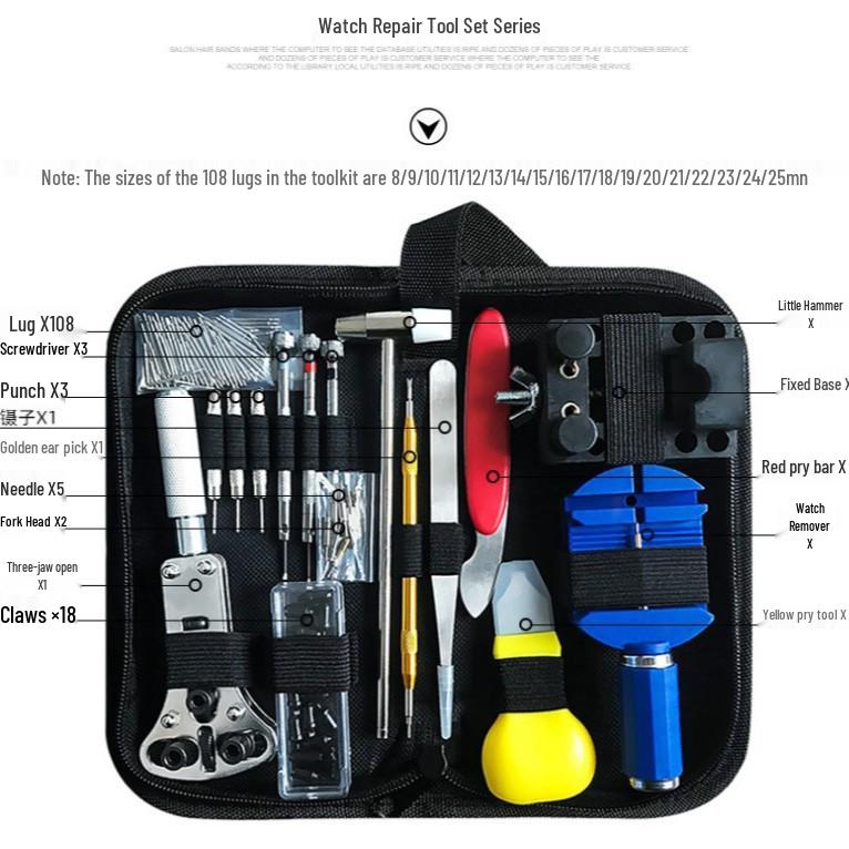 147-Piece Watch & Glasses Repair Kit with Case Opener and Battery Replacement Tools for Home Use