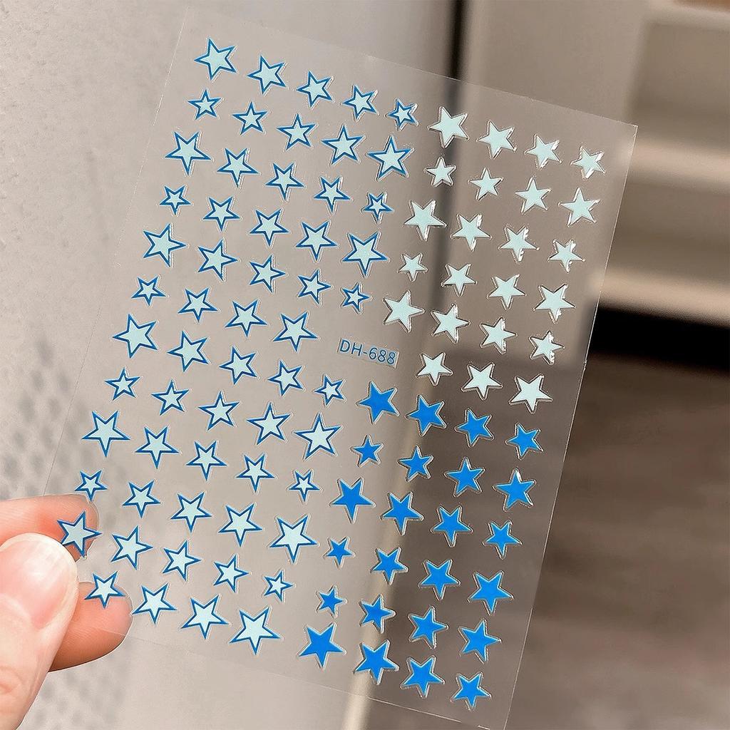 1Pc Color Matching Five-pointed Star Nail Stickers,