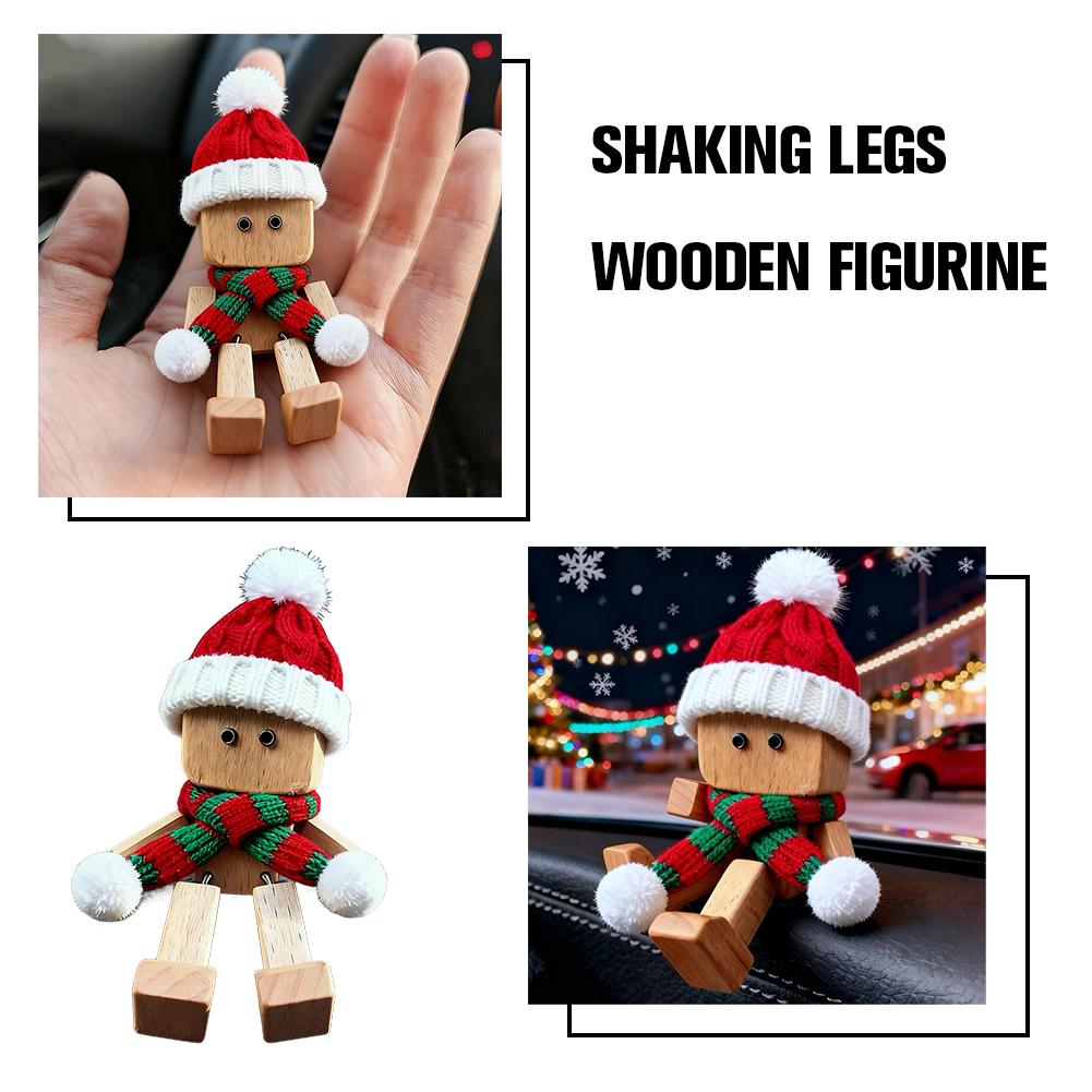 Shaking wooden for Man gift It comes with vivid expression accessories, desktop, bookshelf, car decorations Christmas gift U2B6