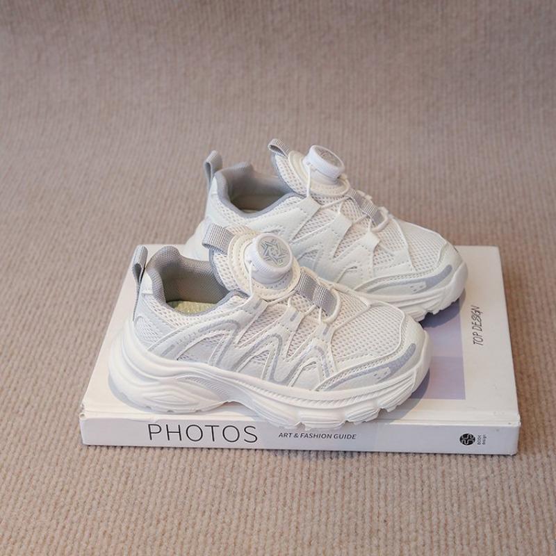 

Легкая спортивная обувь для девочек Детская повседневная обувь с застежкой-пуговицей Мягкая подошва Папины кроссовки Подходящие ко всему Белые кроссовки 36 белый