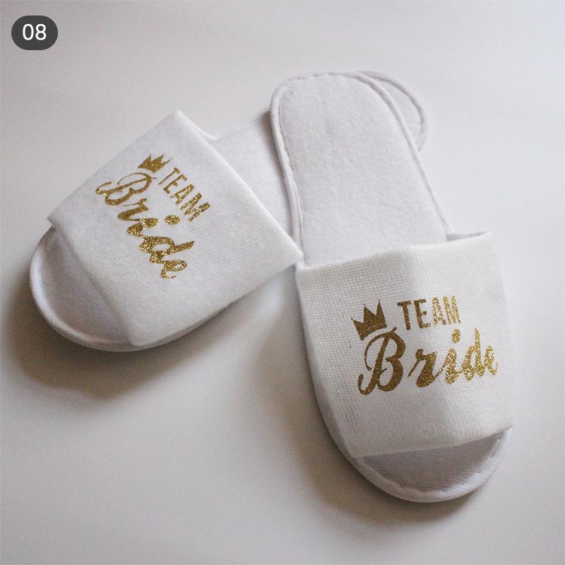 1Pair Bride Slippers Shower Gift Bridesmaid Disposable Slippers Wedding Party