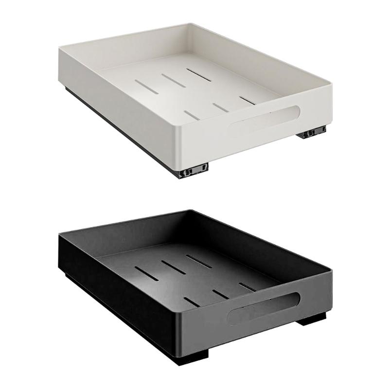 Extendable Drawer Easy To Install Sliding Storage Rack No Drilling Condiment Shelf Storage Shelves for Kitchen Cabinet