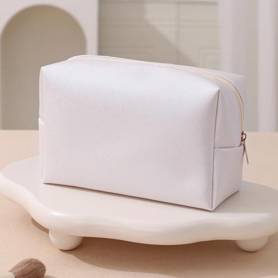 Portable Cosmetic Bag Stylish Zippered Makeup Pouch Travel Toiletry Organizer for Women Lipstick Makeup Brushes