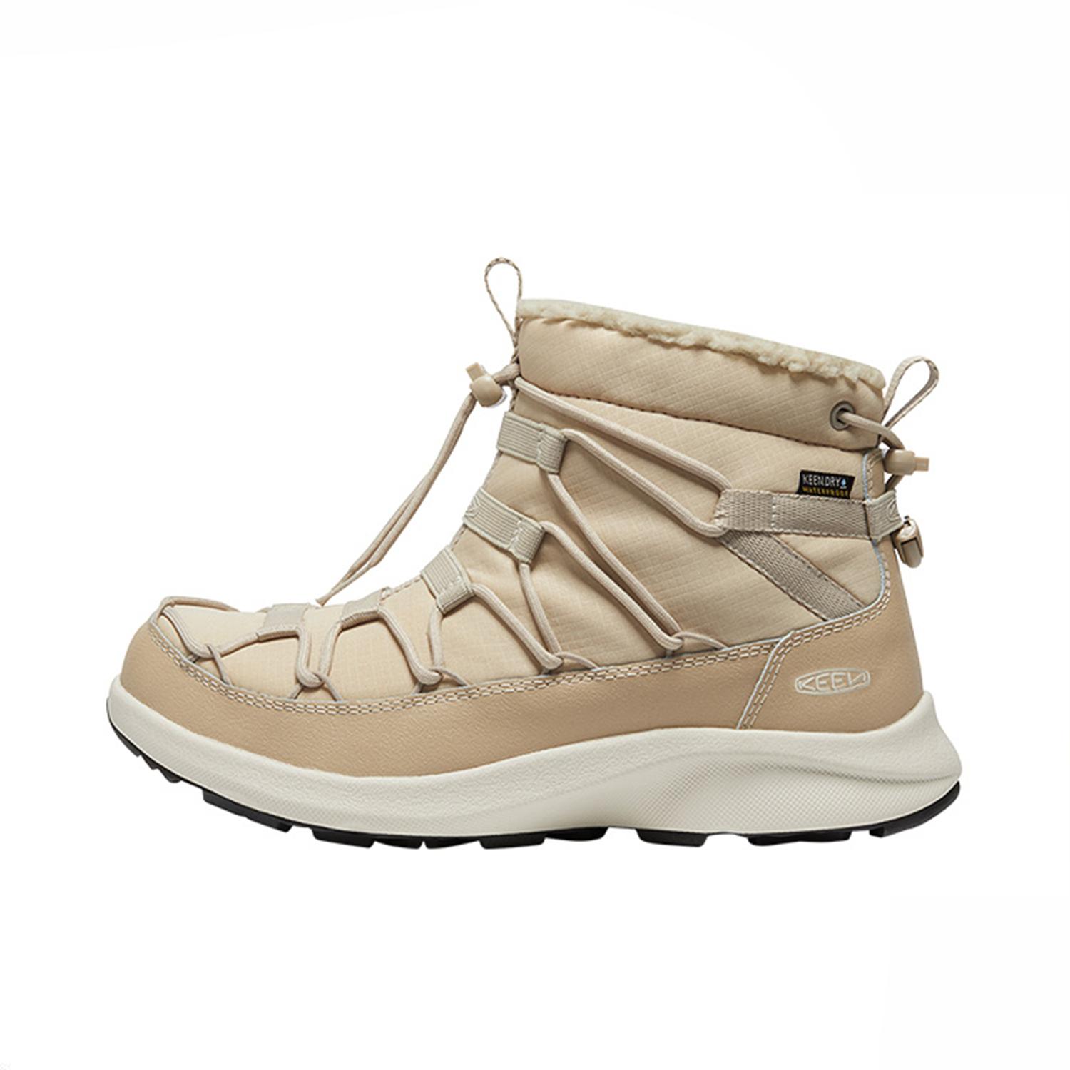 Keen Uneek SNK CHUKKA II WP Slip Resistant Short Snow Boots Women s Light Yellow 1026619 37.5