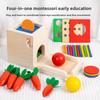 Carrot Four In One Wooden Educational Toy Coin Organizer Kids Cognitive Growth