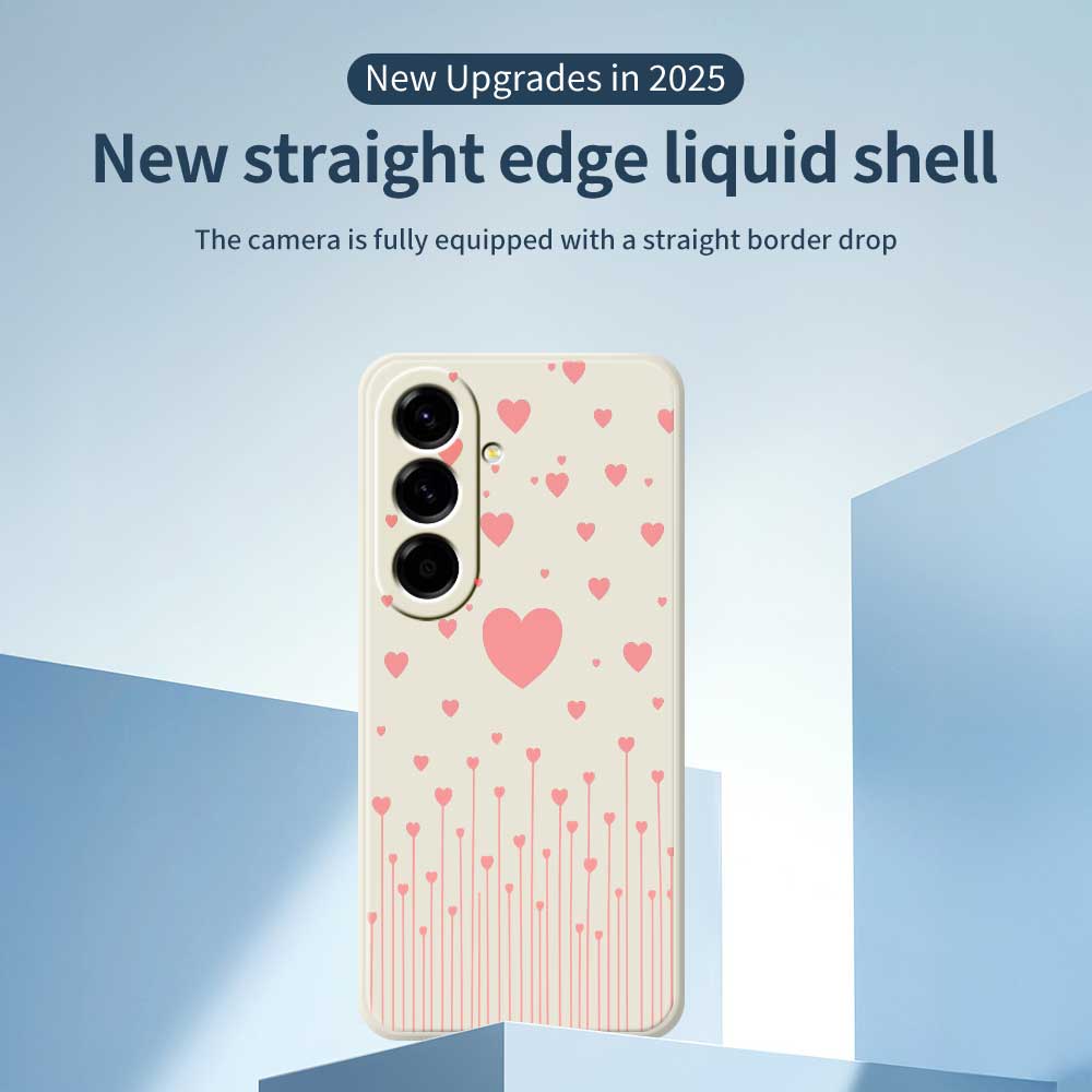 For Samsung Galaxy A56 5G Case Pink Love Pattern Printing Straight Edge TPU Phone Back Cover