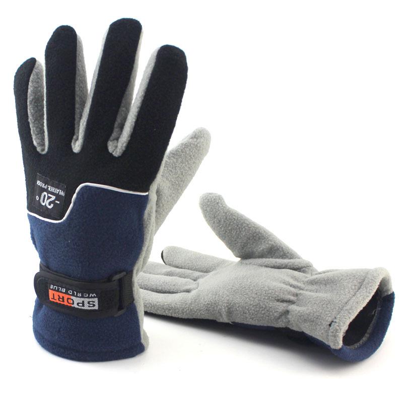 

Cross-Border Outdoor Winter Fleece Cycling Gloves - Windproof, Warm, Full-Finger Polar Fleece Sports Gloves One Size