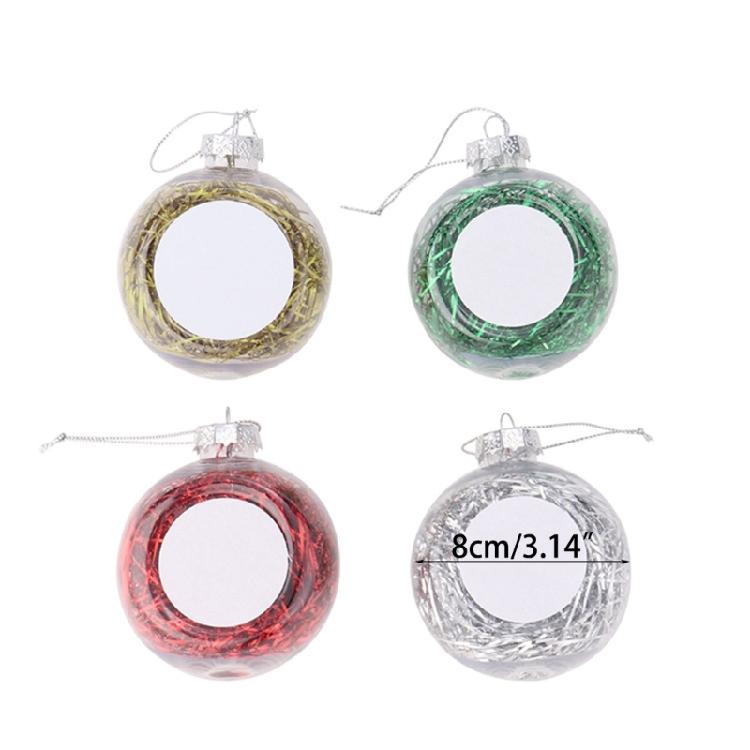 8cm Clear Blank Ball Pendant Sublimation Christmas Ornament Pendant for Transfer Printing DIY Party Tree Home Decors