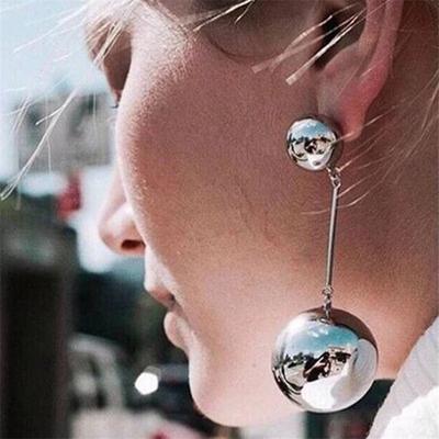 Vintage Ohrringe mit großem Kugelanhänger für Damen, europäischer und amerikanischer Stil, Persönlichkeit, lange Tropfenohrringe, Party- und Reiseschmuck