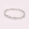 Jewelry Fashion Silver Plated Princess Cut Girl Elegant Crystal Charm Bracelet