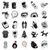 50 Black And White Series Theme Stickers Popular Life Realistic Style Simple Style Retro Graffiti Stickers