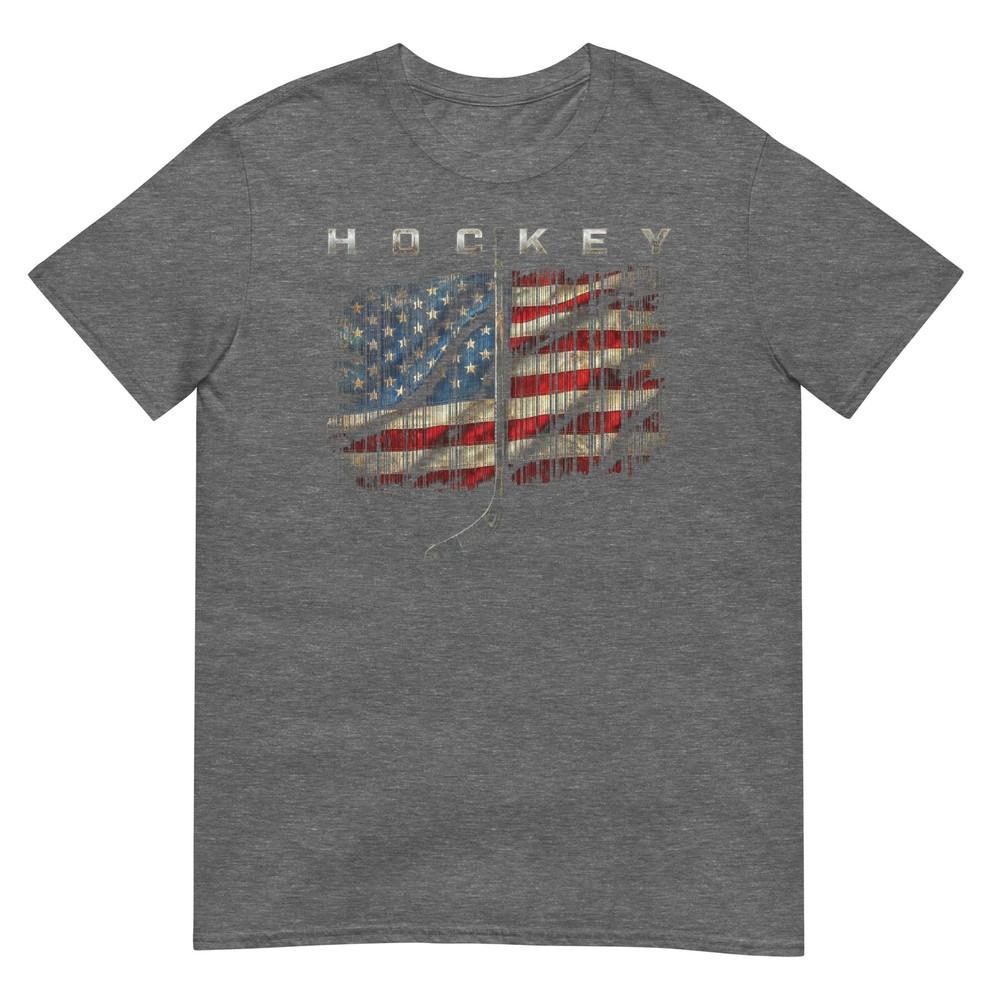 American Flag Hockey Vintage Baseball Bat TShirt