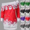 Ladies Christmas Jumper Tops Featuring Charming Santa Claus Design And Long Sleeves