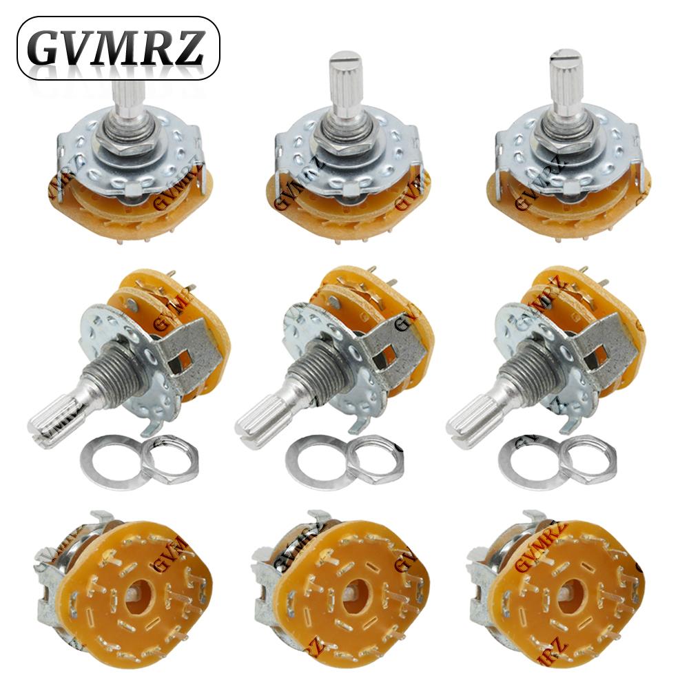 RS25 Rotary Band Switch 1P11T 2P4T 2P5T 2P6T 3P3T 3P4T 4P3T with Mounting Screw & Washer