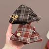 Korean-Style Ins Bow Plaid Hair Clip For Women Large Vintage Hair Clip For Back-Of-Head Updo Shark Clip