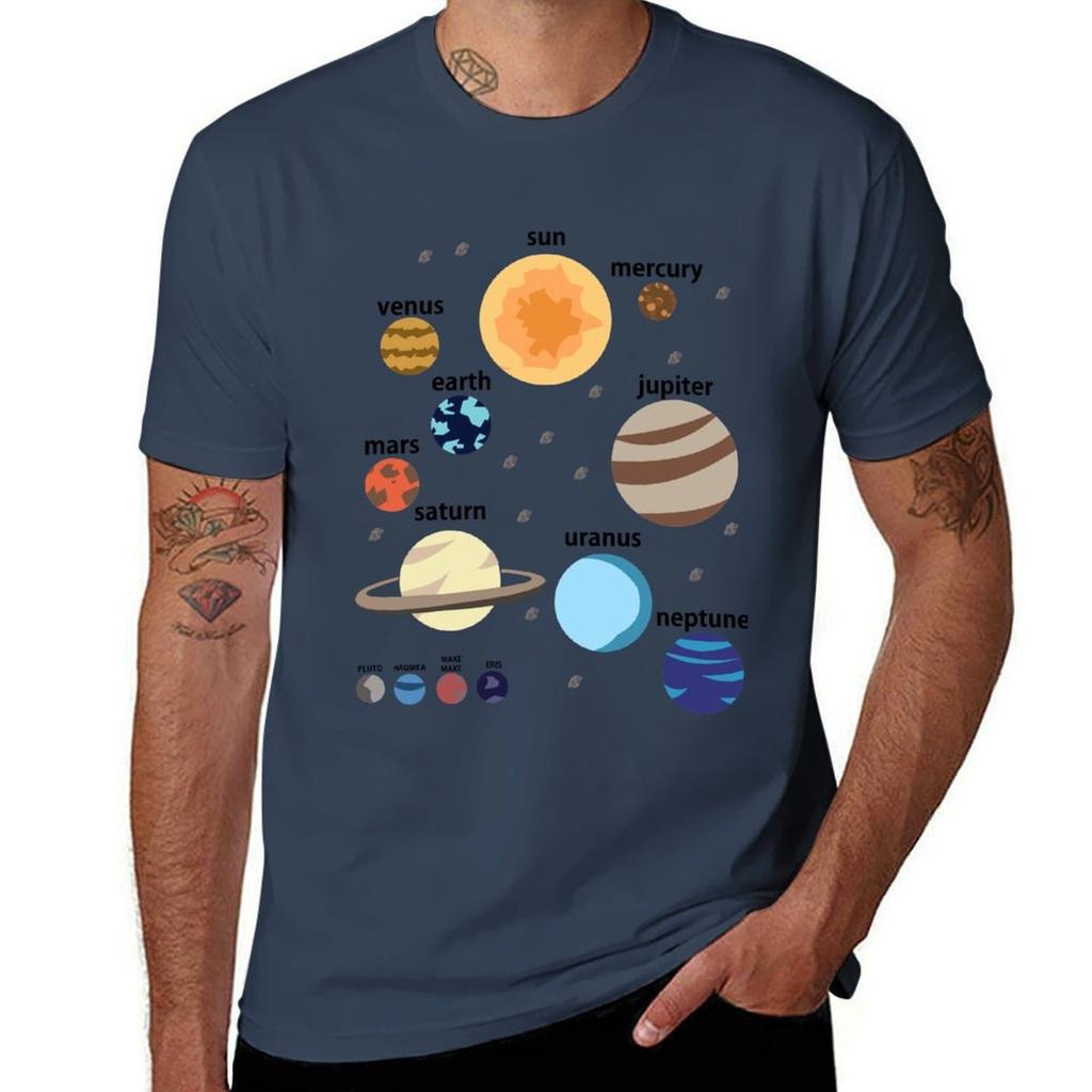 Solar System Planets Earth & Sun Design T-Shirt Lightweight Running Sports T-Shirt