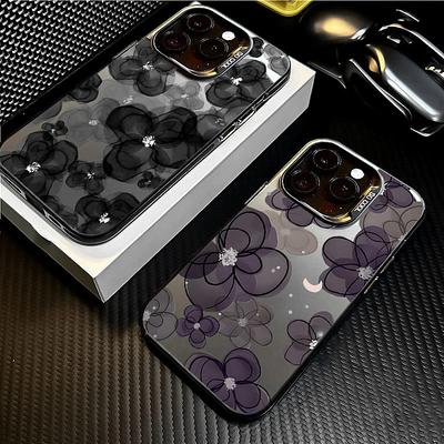 Fashionable Flower Colorful Silvery Phone Case For iPhone 16 15 14 Pro Max Plus 11 12 13 Pro XS 7 8 Plus X XR Shockproof Cover