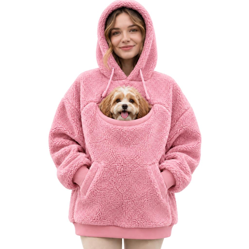 Felpa Unisex con Tasca per Cane, Felpa con Cappuccio Sportiva a Manica Lunga