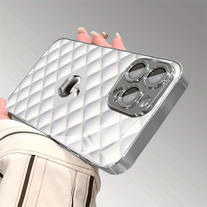 Witte Textuur Achtergrond Voor Apple Gehard Glas Gegalvaniseerd Telefoonhoesje Voor Samsung Galaxy S25 S24 S23 Ultra Plus FE Cover