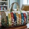 Borsa Duffel da Viaggio Grande Capacità Trapuntatura 3D Artigianato Stampa Fiore Farfalla Borse Tote Borsa Sportiva Palestra Per Campeggio all'Aperto