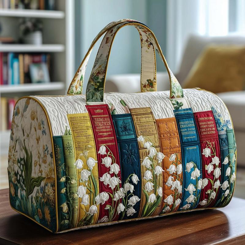 Borsa Duffel da Viaggio Grande Capacità Trapuntatura 3D Artigianato Stampa Fiore Farfalla Borse Tote Borsa Sportiva Palestra Per Campeggio all'Aperto