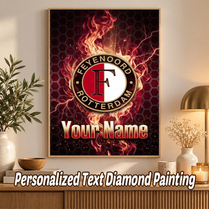 Feyenoord Custom Name Text 5D Diamond Painting Kit DIY Full Drill Diamond Art Decoration