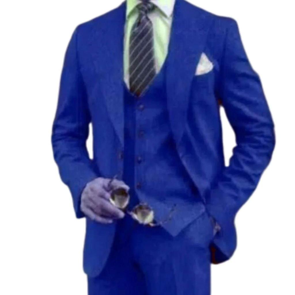 Verano Nuevo Trajes de Hombre Corte Slim Moda Solapa de Pico Monopetaca Lino Fino Traje Masculino Negocios Casual Playa Boda Esmoquin 3 Piezas