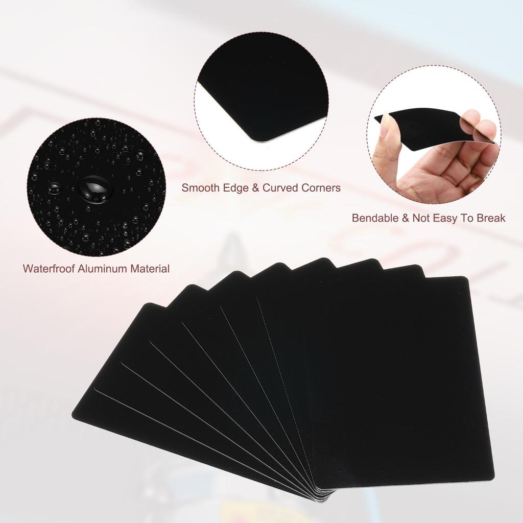 100/200/300Pcs Blank Metal Business Cards 0.21mm Thick 3.4x2.1 Inch Aluminum Laser Engrave Printable Name Card for Custom DIY