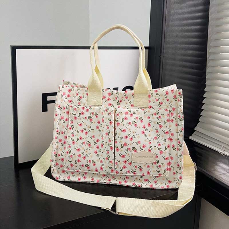 Damen Tragetaschen Verstellbarer Riemen Clutch Kirschmuster Handtaschen Große Kapazität Shopper Pendeltasche Tragetasche Handtasche Bolsos De Mujer