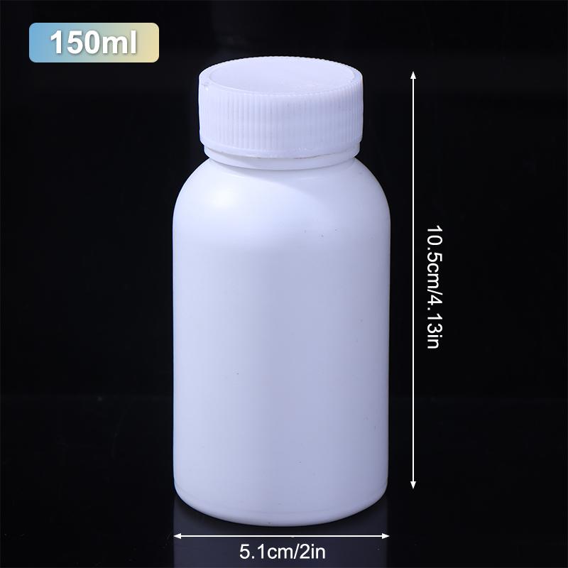 15-180ml Plastová Láhev Bílá Lékovka se Šroubovacím Víčkem Potravinářský PE Úložný Balicí Kontejner Krabička na Pilulky Pouzdro Držák