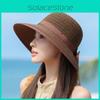 Summer Straw Hat For Women With Large Brim And Breathable Cutout Sun Protection For Beach And Outdoor Activities