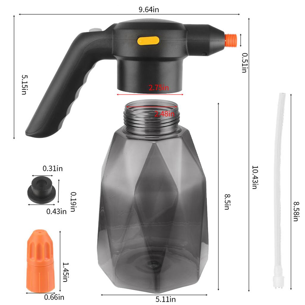 2L Rechargeable Handheld Sprinkler Electric Sprayer Watering Can Atomizing Watering Bottle Water