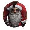 Mens Christmas Sweater Zip Up Sweatshirts Vintage Knit Graphic Sweatshirt Xmas Stand Collar Pullover