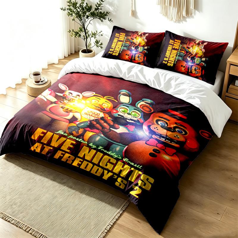 Five nights at freddy 3-częściowy komplet poszewy na kołdrę Prosty Nowoczesny Zestaw pościeli Odporny na zagniecenia Miękki Materiał Do użytku przez cały rok idealny prezent