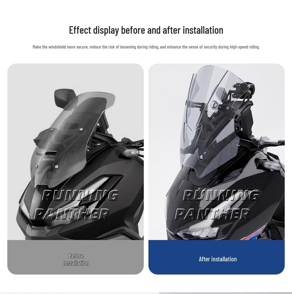 Transparent Windshield for Honda ADV350 Motorcycle - Modified PC Integrated Injection Mold