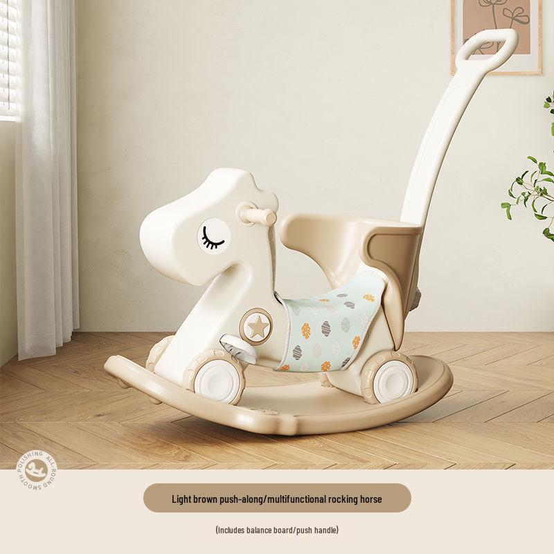 Happy Tree Dual-Use Wooden Rocking Horse & Slider for Infants & Toddlers with Free Shipping