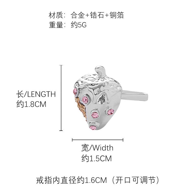 Original small pink diamond strawberry sweet wind earrings 925 silver needle temperament earrings trendy exquisite earrings