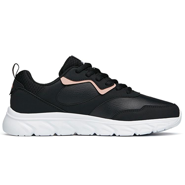 New Anta Shock Absorbers Slip Resistant Abrasion Resistant Low Top Running Shoes Women's Black Pink 922145573-4