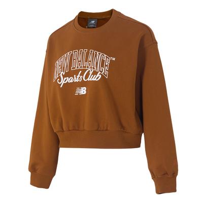 Sweatshirts Women's Dark Brown Crew Neck Moderate Regular NCF42592-OC