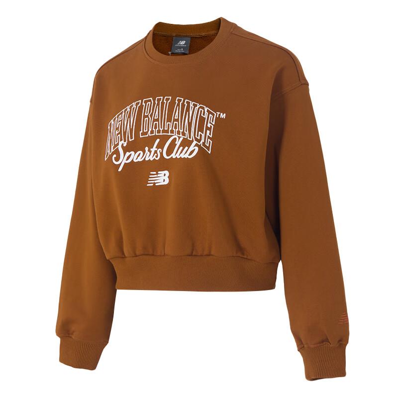 New Balance Sweatshirts Women's Dark Brown Crew Neck Moderate Regular NCF42592-OC